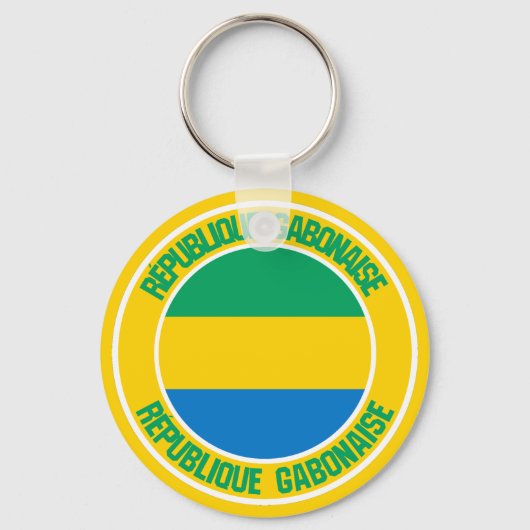 Gabon Round Emblem Sleutelhanger (Voorkant)