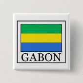 Gabon Vierkante Button 5,1 Cm (Voorkant)