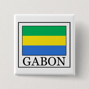 Gabon Vierkante Button 5,1 Cm