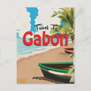 Gabon vintage-poster briefkaart