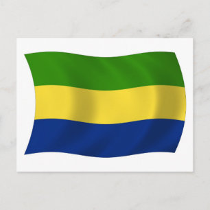 Gabon Vlag Ansichtkaart Briefkaart