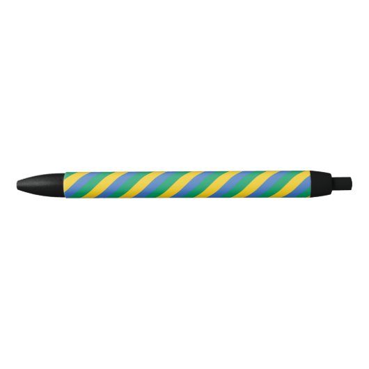Gabon Vlag Balpen Zwarte Inkt Pen (Voorkant)