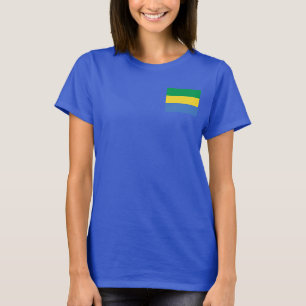 Gabon Vlag en Kaart DK T-Shirt