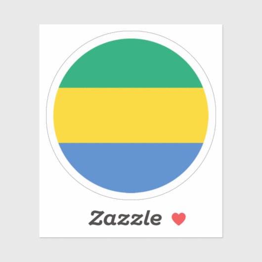 Gabon Vlag Ronde Sticker (Vel)