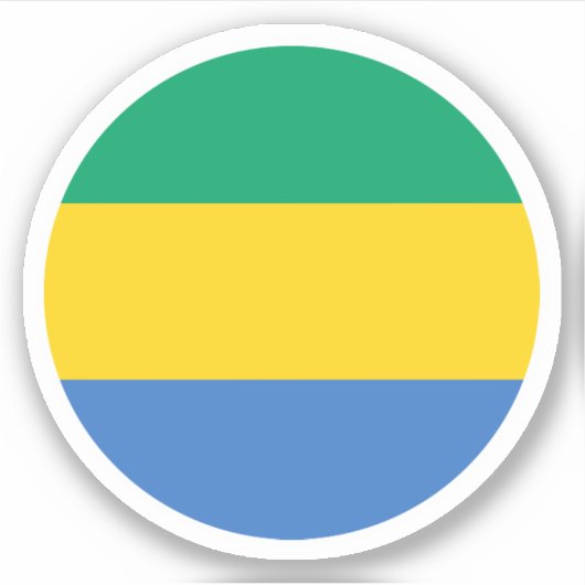 Gabon Vlag Ronde Sticker (Voorkant)