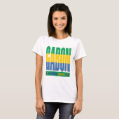 Gabon vlag tekst ontwerp t-shirt (Voorkant volledig)