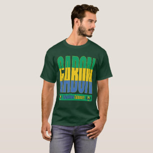 Gabon vlag tekst ontwerp t-shirt