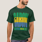 Gabon vlag tekst ontwerp t-shirt (Voorkant)