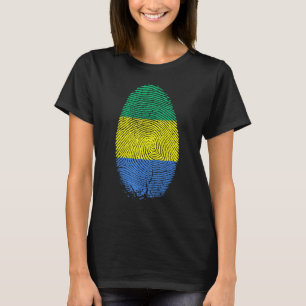 Gabon Vlag Vingerprint in mijn DNA voor Gabones T-shirt