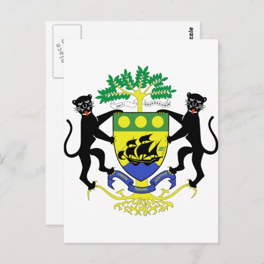 Gabon Wapenkat Briefkaart (Voorkant / Achterkant)