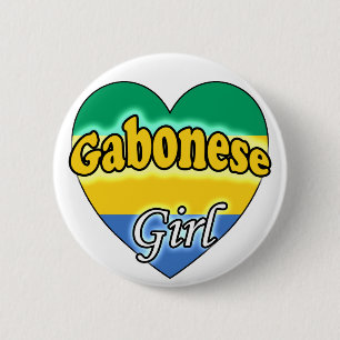 Gabonese meid ronde button 5,7 cm