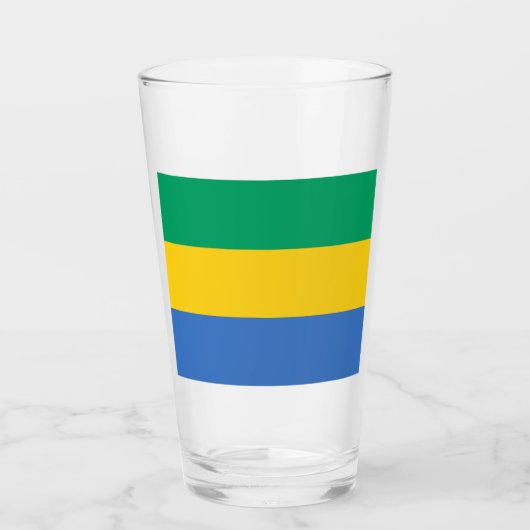 Gabonese vlag (Gabon) Glas (Voorkant)