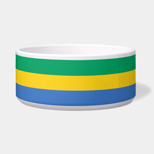 Gabonese vlag (Gabon) Voerbakje (Voorkant)