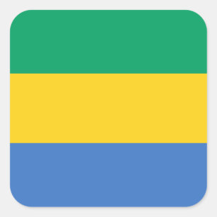 Gabonese vlag, vlag van Gabon Vierkante Sticker