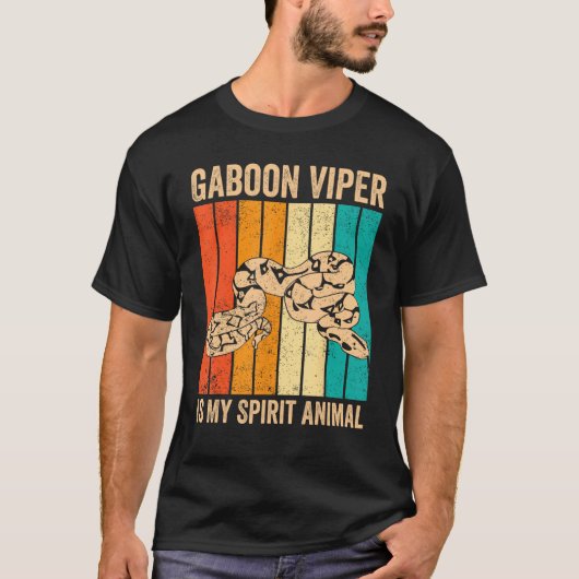Gaboon Viper is mijn geest dier retro T-shirt (Voorkant)