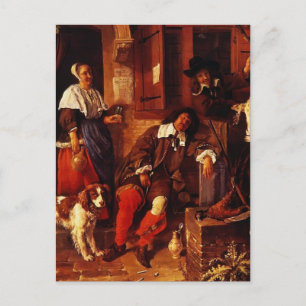 Gabriel Metsu - Slaapschutter Briefkaart