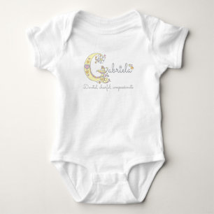 Gabriela meisjes naam decoratieve aangepaste betek romper