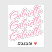 Gabriella Nom décoratif en rose x3 Sticker (Feuille)