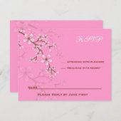 Gabriella Pink Blossom Bat Mitzvah RSVP (Voorkant / Achterkant)