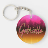 Gabriella prénom nom porte-clés rose (Devant)