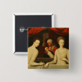 Gabrielle d'Estrees en haar zus Vierkante Button 5,1 Cm (Voorkant /achterkant)