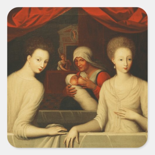 Gabrielle d'Estrees en haar zus Vierkante Sticker (Voorkant)