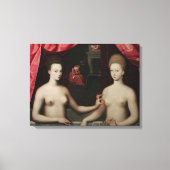 Gabrielle d'Estrées en haar zusters Canvas Afdruk (Voorkant)