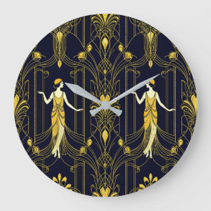 Gabsy gouden en zwarte decoratieve patroon grote klok