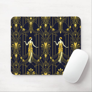 Gabsy gouden en zwarte decoratieve patroon muismat