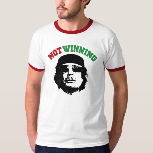 Gaddafi wint niet t-shirt (Voorkant)