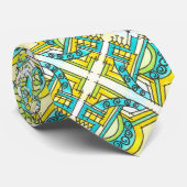 Gadgetry Drie-modern Bauhaus geometrisch patroon Stropdas (Opgerold)