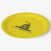 Gadsden Flag (niet op mij lezen) (slangenvlag) Pap Papieren Bordje (Gekanteld)