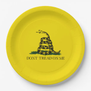 Gadsden Flag (niet op mij lezen) (slangenvlag) Pap Papieren Bordje