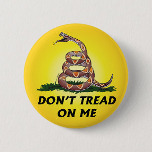 GADSDEN FLAG TREAD ME NIET OP Tea Party Snake USA Ronde Button 5,7 Cm