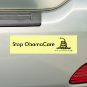 Gadsden_flag_White, Stop ObamaCare Bumpersticker (Op auto)
