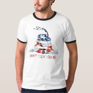 Gadsden - Leer niet op me rood, wit en blauw T-shirt