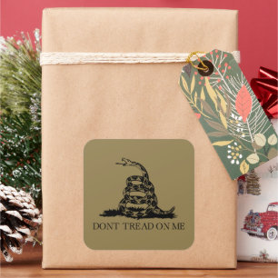 Gadsden Rattlesnake Flag: Revolutionaire Oorlog 17 Vierkante Sticker