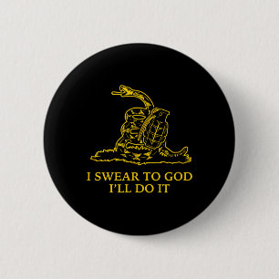 Gadsden Snek Slangenvlag Loop Niet Op Parodie Gran Ronde Button 5,7 Cm