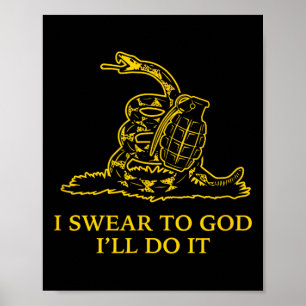 Gadsden Snek Slangenvlag Loop Niet Parodie Granaat Poster
