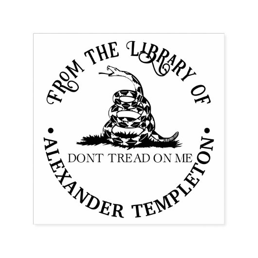 Gadsden-vlag Betreed mijn erf niet Bibliotheek Boe Zelfinktende Stempel (Design)