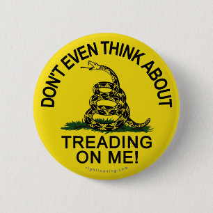 Gadsden vlag bijgewerkt ronde button 5,7 cm