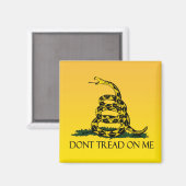 Gadsden vlag, gele achtergrond magneet (Voorkant / Achterkant)