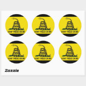 Gadsden Vlag Ronde Sticker (Geel/Zwart) (Vel)