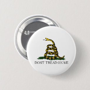 Gadsden-vlag 'Trap niet op mij' Libertarisch Geel Ronde Button 5,7 Cm