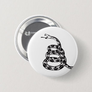 Gadsden-vlag 'Trap niet op mij' Zwart en Wit Ronde Button 5,7 Cm
