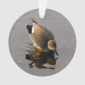 Gadwell Duck en Reflectie Kerstmis Tweezijdig Ornament (voorkant)