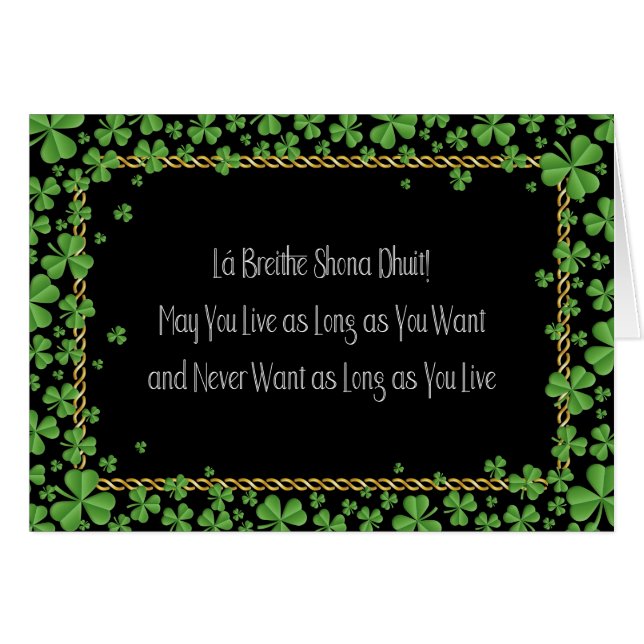 Gaelic Happy Birthday en Blessing (Voorkant Horizontaal)