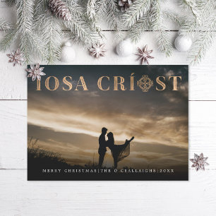 Gaelic Íosa Críost Cross - Kaart met kerstfoto's