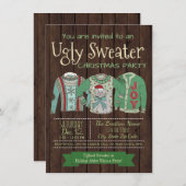 Gaffe Sweat Noël Invitations Rustique (Devant / Derrière)