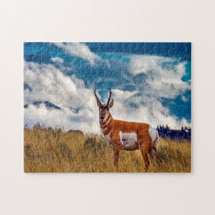 Gaffelhoorn Hert Montana. Legpuzzel